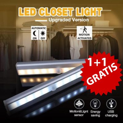 LED-Licht mit Bewegungsmelder - Auto Ein/Aus, keine Verkabelung | LUMICOM 1+1 GRATIS