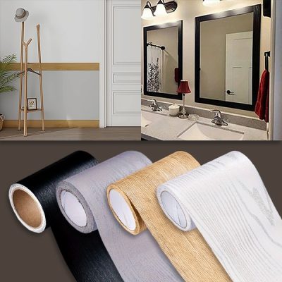 Selbstklebender Sockelleisten-Wandaufkleber mit Holzmuster (5 m) | DECORIM