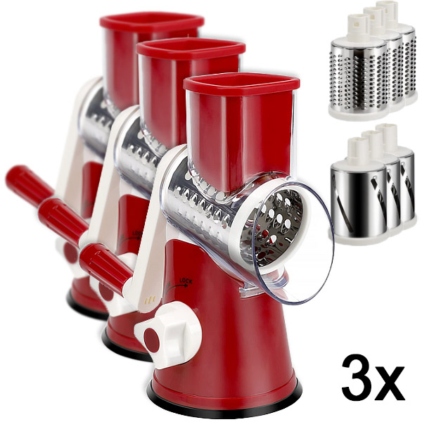 3x 3-in-1 Gemüseschneider-Scheibenschneider-Zerkleinerer | CUTERO