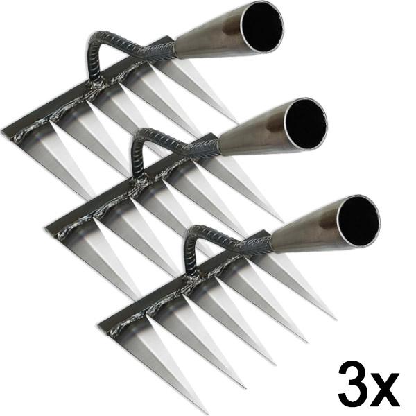 3x Multifunktionales Gartengerät für die Bodenpflege | PRONGSPRO