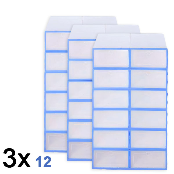 3x Schuhaufbewahrungsbox aus Kunststoff (12 Stück) | SHOEZY