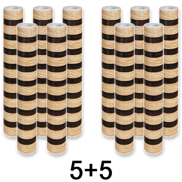 5x Holzoptik-Wandaufkleber – 300 x 45 cm, PVC, abziehen und aufkleben | LINEWALL 1+1 GRATIS