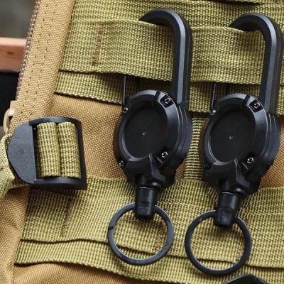 Einziehbarer Schlüsselanhänger mit Drahtseil (2 Stück) | TACTKEY