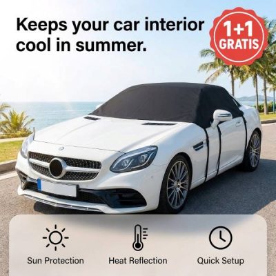 Wendbare Windschutzscheibenabdeckung, 170x120 cm, UV + Frost | CARCOVER 1+1 GRATIS